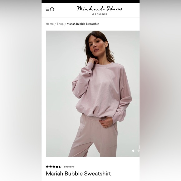 Michael Stars Tops - Michael Stars Mariah Bubble Sweatshirt in Sachet (dusty pink color) Small NWT